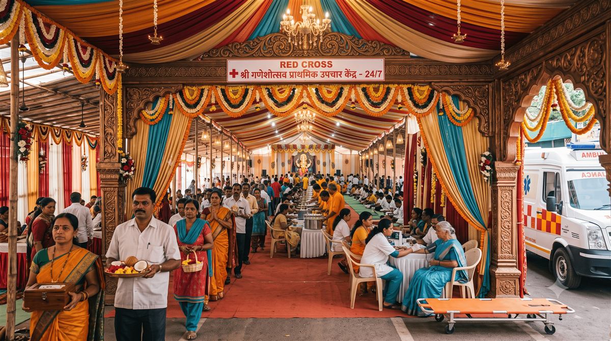 On-ground medical first-aid camp at Ganesh Utsav